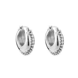 Michelle Bijoux Earring Ball White Stones