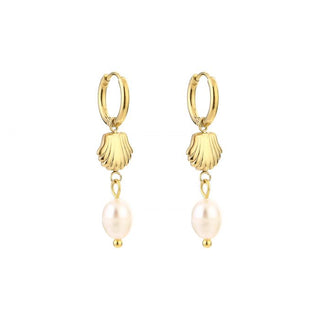Michelle Bijoux Shell Pearl Earring