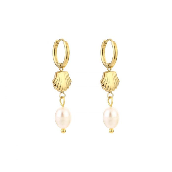 Michelle Bijoux Shell Pearl Earring