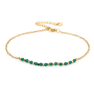 Michelle Bijoux Anklet Green Beads