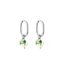 Michelle Bijoux Earring Heart Pearl Beads Silver