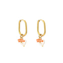 Michelle Bijoux Earring Heart Pearl Beads Gold