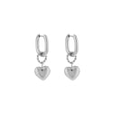 Michelle Bijoux Square Hoop Earrings With Hearts