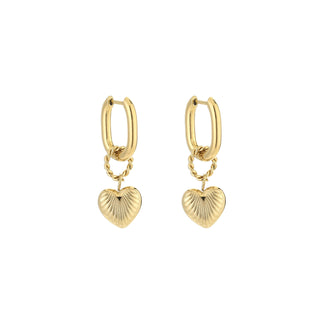 Koop gold Michelle Bijoux Square Hoop Earrings With Hearts