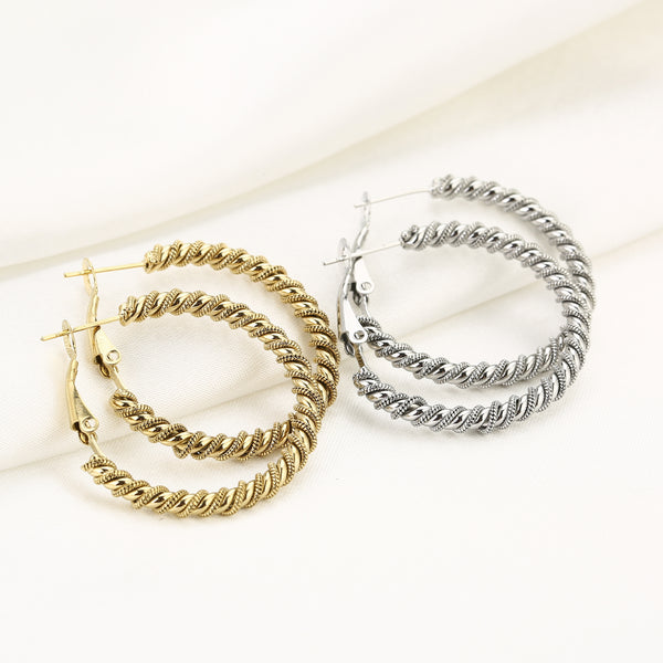 Michelle Bijoux Earrings Twisted Gold