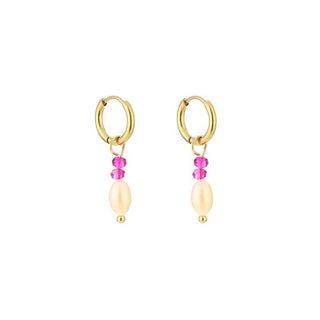 Kaufen fuchsie Michelle Bijoux Ohrring Süßwasserperle und Perlen