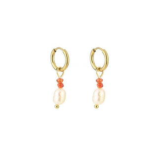 Kaufen orange Michelle Bijoux Ohrring Süßwasserperle und Perlen