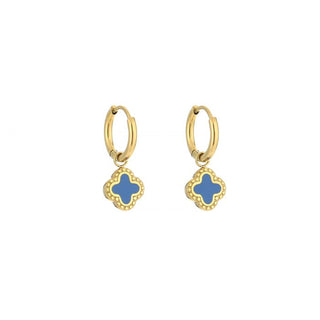 Kaufen blau Michelle Bijoux Ohrringe Kleeblatt Gold