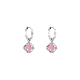 Koop pink Michelle Bijoux Earrings Clover Silver