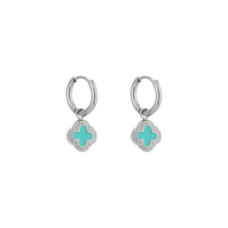 Koop turquoise Michelle Bijoux Earrings Clover Silver