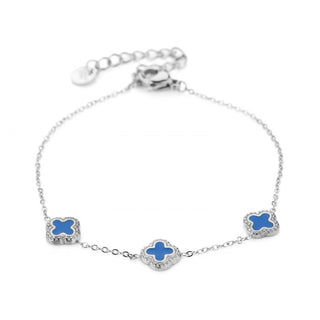 Kaufen blau Michelle Bijoux Armband (Schmuck) Armband 3 Kleeblätter Silber