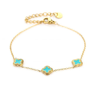 Koop turquoise Michelle Bijoux Bracelet (Jewelry) Bracelet 3 Clovers Gold