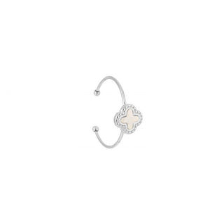 Kopen zilver Michelle Bijoux Ring (Sieraad) Ring Klaver Witte Schelp (One Size)