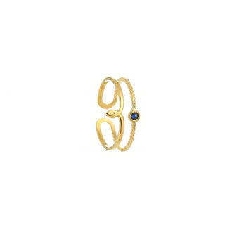 Kaufen blau Michelle Bijoux Ring (Schmuck) Doppelt mit Stein (Einheitsgröße)