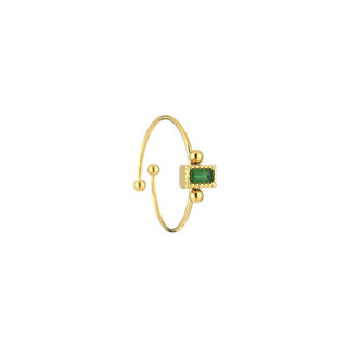 Kopen groen Michelle Bijoux Ring (Sieraad) Vierkante Steen 2 Balls (One Size)