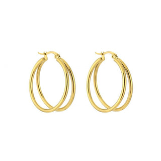 Koop gold Michelle Bijoux Double Hoop Earrings
