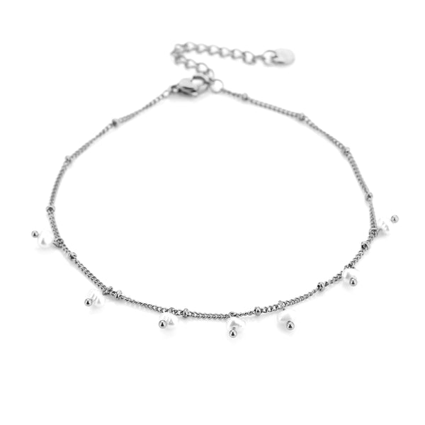 Michelle Bijoux Ankle Jewelry Necklace Balls With Pearls