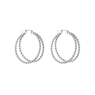 Koop silver Michelle Bijoux Double Twisted Earrings