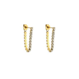 Kaufen gold Michelle Bijoux Ohrstecker-Halskette mit weißen Steinen