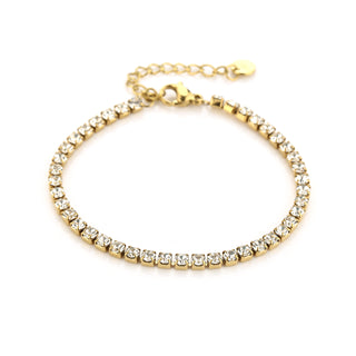 Buy goud Michelle Bijoux Armband (sieraad) Witte Stenen 3mm