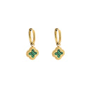 Michelle Bijoux Earrings Clover green stone