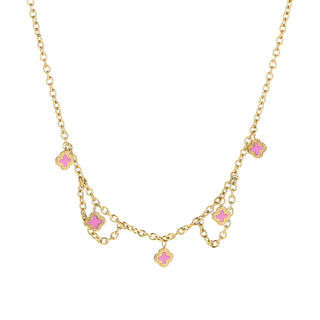 Koop pink Michelle Bijoux Necklace Links Clovers Gold
