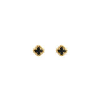 Kopen zwart Michelle Bijoux Oorknoppen Klaver goud (5mm)