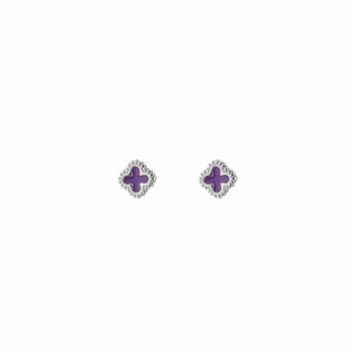 Koop purple Michelle Bijoux Ear Studs Clover silver (5mm)