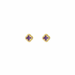 Koop purple Michelle Bijoux Ear Studs Clover gold (5mm)