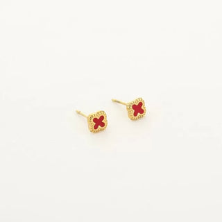 Koop red Michelle Bijoux Ear Studs Clover gold (5mm)