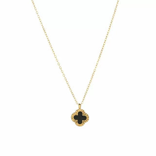 Koop black Bijoutheek Necklace Single Clover Enamel