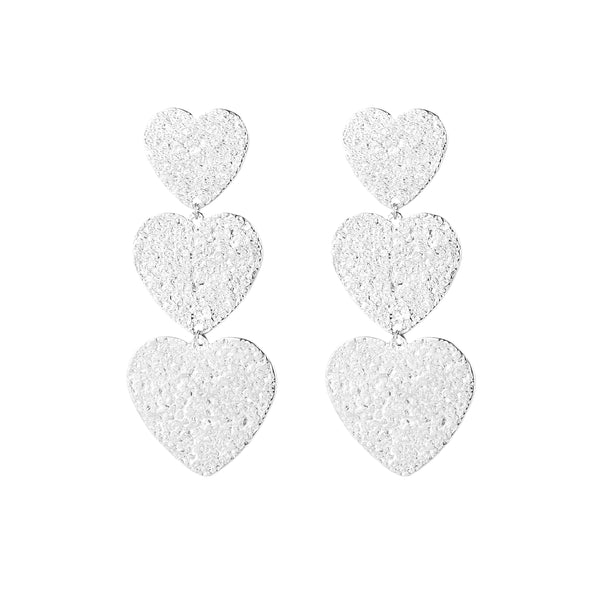 Michelle Bijoux Ear Studs Three Hearts