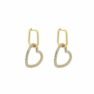 Koop gold Michelle Bijoux Earrings Heart White Stones