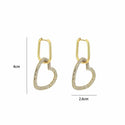 Michelle Bijoux Earrings Heart White Stones
