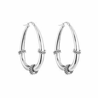 Koop silver Michelle Bijoux Earrings Oval Rope Large