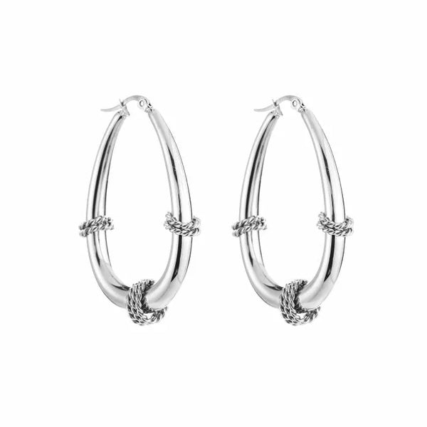 Michelle Bijoux Earrings Oval Rope Large