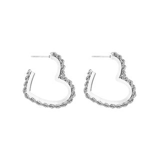 Koop silver Michelle Bijoux Earrings Heart Twisted Necklace