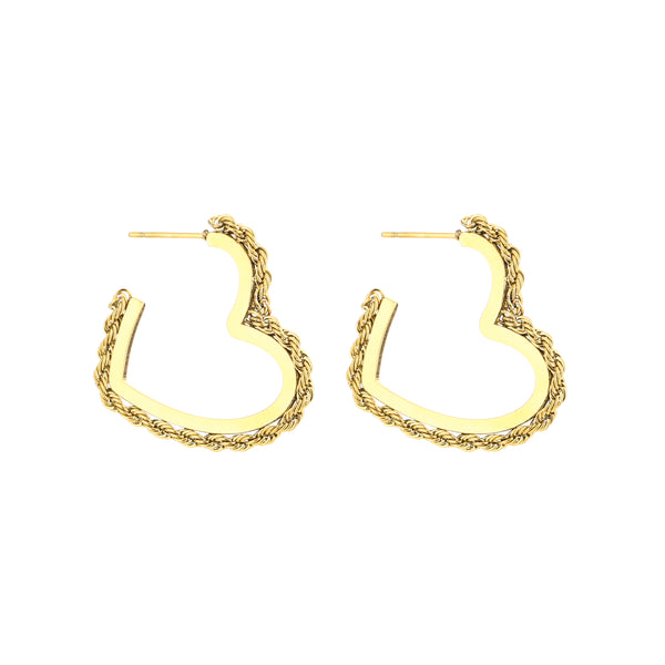 Michelle Bijoux Earrings Heart Twisted Necklace