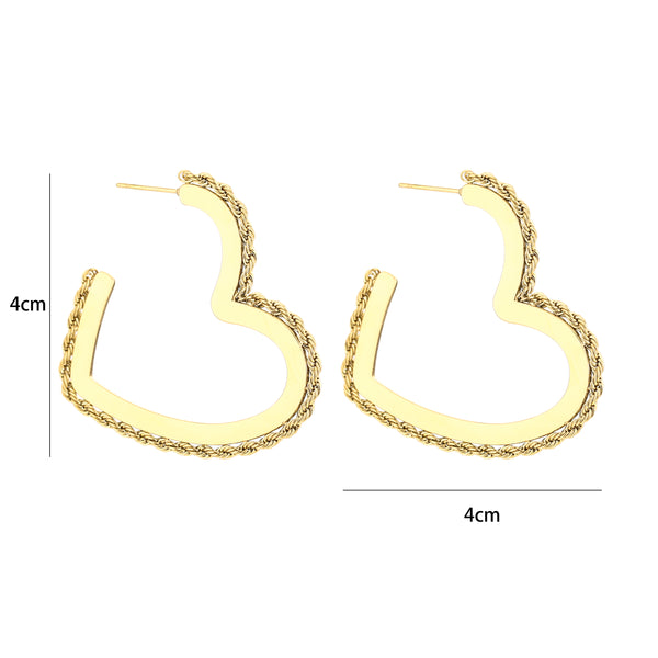 Michelle Bijoux Stud Earrings Heart Twisted Necklace Large