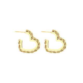 Koop gold Michelle Bijoux Ear Studs Heart Twisted Small