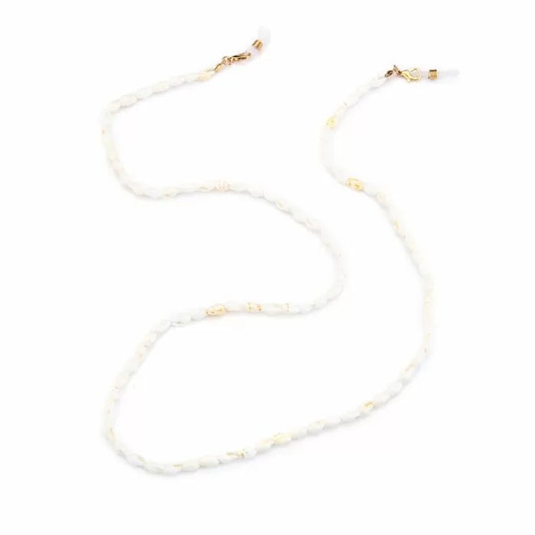 Bijoutheek Necklace Glasses Cord Small Shell White