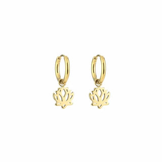 Koop gold Michelle Bijoux Lotus Earrings