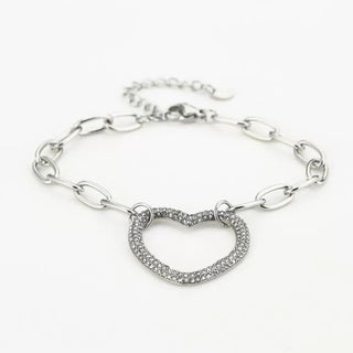 Koop silver Bijoutheek Bracelet (jewelry) Link Heart Zirconia
