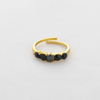 Kopen zwart Michelle Bijoux Ring (Sieraad) 5 Stenen Op Rij (One Size)
