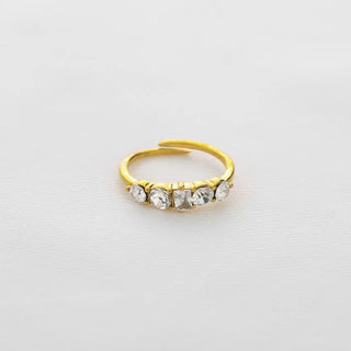 Kopen wit Michelle Bijoux Ring (Sieraad) 5 Stenen Op Rij (One Size)