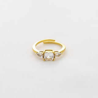 Koop wit Michelle Bijoux Ring (Sieraad) Vierkante Steen (One Size)