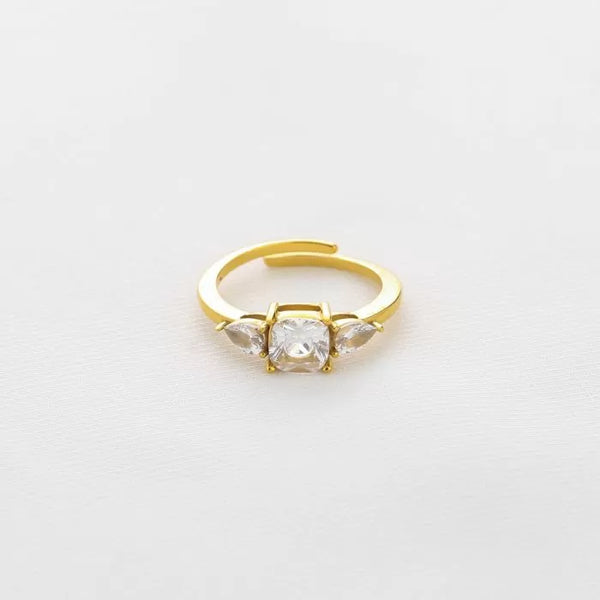 Michelle Bijoux Ring (Sieraad) Vierkante Steen (One Size)