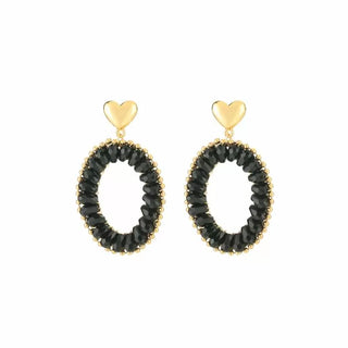 Koop black Bijoutheek Ear Studs Oval Colored Beads