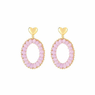 Kaufen lila Bijoutheek-Ohrstecker, ovale farbige Perlen