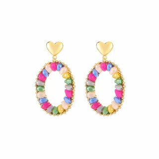 Koop multi Bijoutheek Ear Studs Oval Colored Beads
